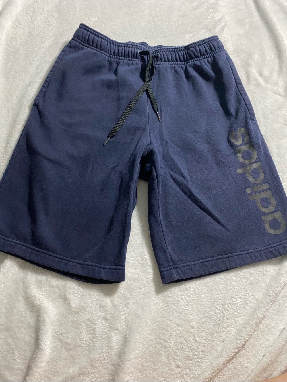 adidas Men's Navy Athletic Logo Drawstring Shorts